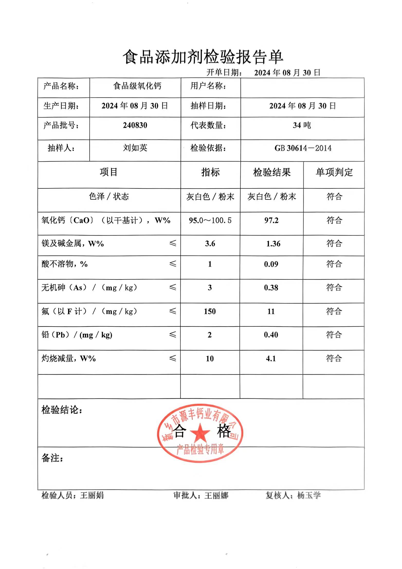 食品級(jí)氧化鈣